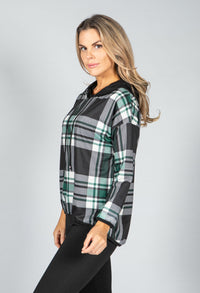 Bottle Green Tartan Print Jumper