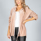 PAMELA SCOTT BLUSH VELVET OPEN HOODIE