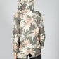 PAMELA SCOTT KHAKI PALM PRINT ZIP UP HOODIE