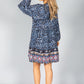 PAMELA SCOTT BLUE LEOPARD PRINT SHIRT DRESS