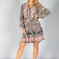 PAMELA SCOTT CREAM LEOPARD PRINT SHIRT DRESS