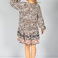 PAMELA SCOTT CREAM LEOPARD PRINT SHIRT DRESS