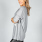 Fine Knit Star Design Top in Light Grey