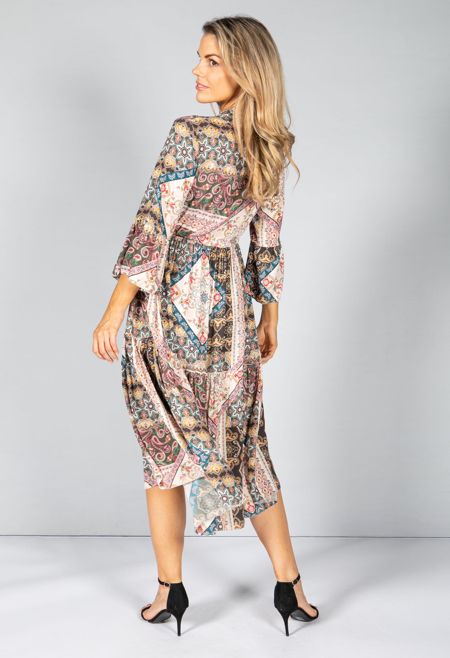 MIDI SHIRT DRESS IN PAISLEY PRINT