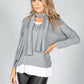 PAMELA SCOTT GREY JUMPER WITH MATCHING SCARF