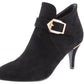 Black Microfibre Boot With Buckle Detail