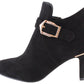 Black Microfibre Boot With Buckle Detail