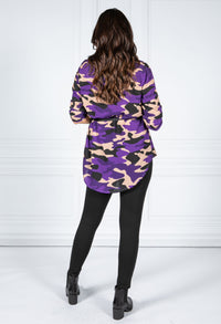 Belt Camo Shirt in Deep Purple