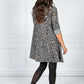 Cheetah Print Dress in Light Grey