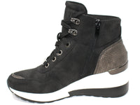 Black Hiking Look Ankle Boot