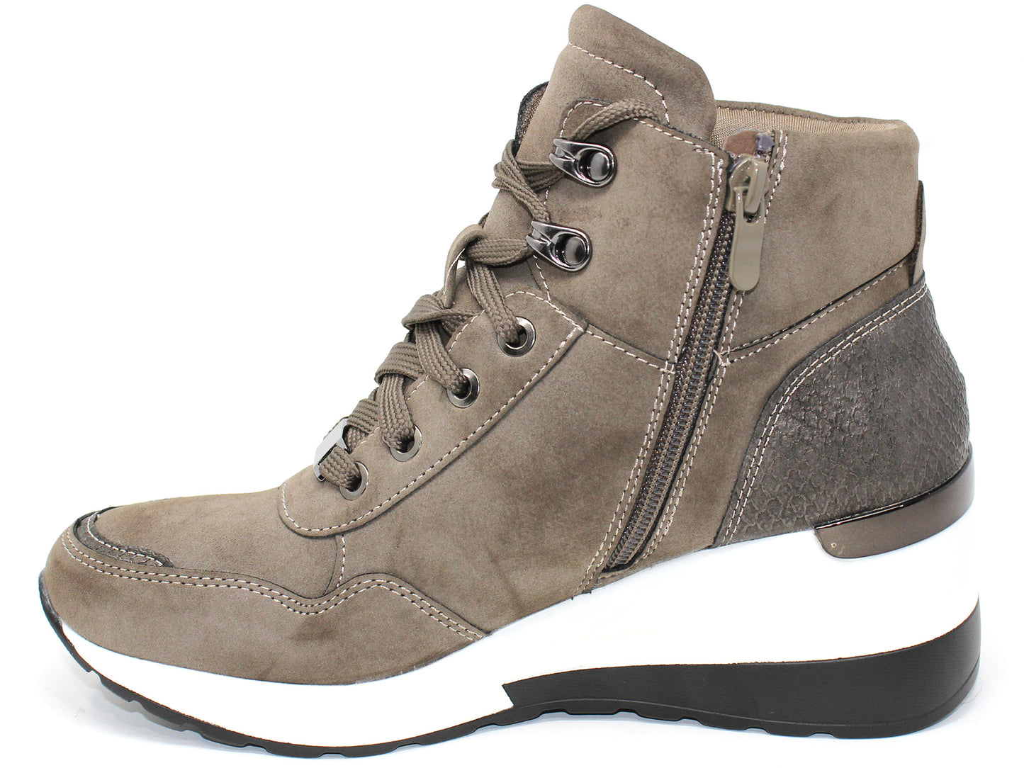 Khaki Hiking Look Ankle Boot