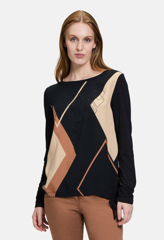 Geometric Drawstring Jumper