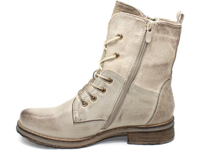 Beige Laced Ankle Boot