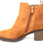 Camel Block-Heel Ankle Boot