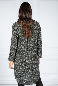 PAMELA SCOTT GREEN FLORAL SHIRT DRESS