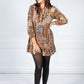 PAMELA SCOTT VINTAGE PRINT SHIRT DRESS IN BROWN