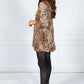 PAMELA SCOTT VINTAGE PRINT SHIRT DRESS IN BROWN