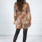 PAMELA SCOTT VINTAGE PRINT SHIRT DRESS IN BROWN