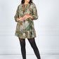 PAMELA SCOTT VINTAGE PRINT SHIRT DRESS IN GREEN