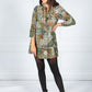 PAMELA SCOTT VINTAGE PRINT SHIRT DRESS IN GREEN