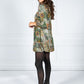 PAMELA SCOTT VINTAGE PRINT SHIRT DRESS IN GREEN