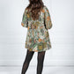 PAMELA SCOTT VINTAGE PRINT SHIRT DRESS IN GREEN