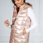 Pearlescent Padded Gilet in Cosmic Pink