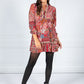 PAMELA SCOTT VINTAGE PRINT SHIRT DRESS IN RED