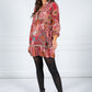 PAMELA SCOTT VINTAGE PRINT SHIRT DRESS IN RED