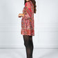 PAMELA SCOTT VINTAGE PRINT SHIRT DRESS IN RED