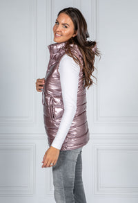 Pearlescent Padded Gilet in Galactic Purple