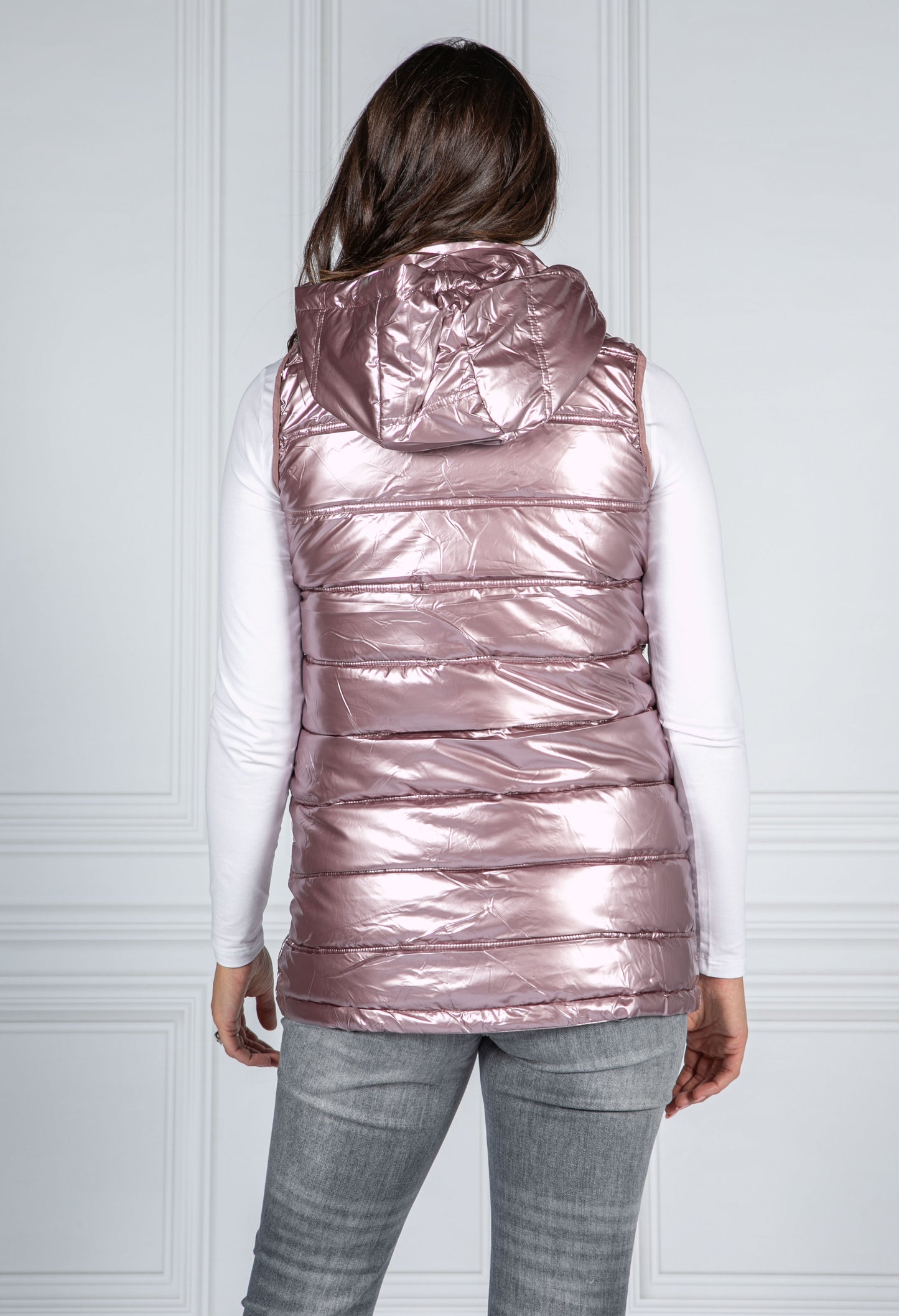 Pearlescent Padded Gilet in Galactic Purple