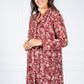 PAMELA SCOTT PAISLEY PRINT SHIRT DRESS IN WINE