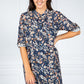 PAMELA SCOTT PAISLEY PRINT SHIRT DRESS IN NAVY