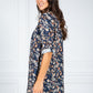 PAMELA SCOTT PAISLEY PRINT SHIRT DRESS IN NAVY