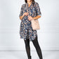 PAMELA SCOTT PAISLEY PRINT SHIRT DRESS IN NAVY