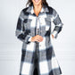 Navy Checked Midi Coat