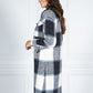 Navy Checked Midi Coat