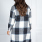 Navy Checked Midi Coat