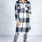 Navy Checked Midi Coat