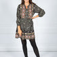 PAMELA SCOTT LEOPARD PRINT SHIRT DRESS IN GREEN