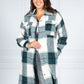 Bottle Green Checked Midi Coat