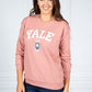 PAMELA SCOTT VARSITY CREW NECK JUMPER IN BLUSH