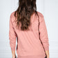 PAMELA SCOTT VARSITY CREW NECK JUMPER IN BLUSH