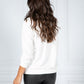 PAMELA SCOTT VARSITY CREW NECK JUMPER IN CREAM