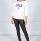 PAMELA SCOTT VARSITY CREW NECK JUMPER IN CREAM