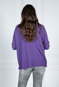 Cosy Knit Pullover in Royal Purple