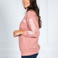 NEW YORK VARSITY CREW NECK JUMPER IN BLUSH