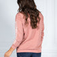 NEW YORK VARSITY CREW NECK JUMPER IN BLUSH