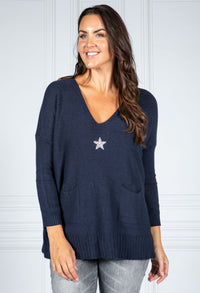 Cosy Knit Pullover in Night Sky